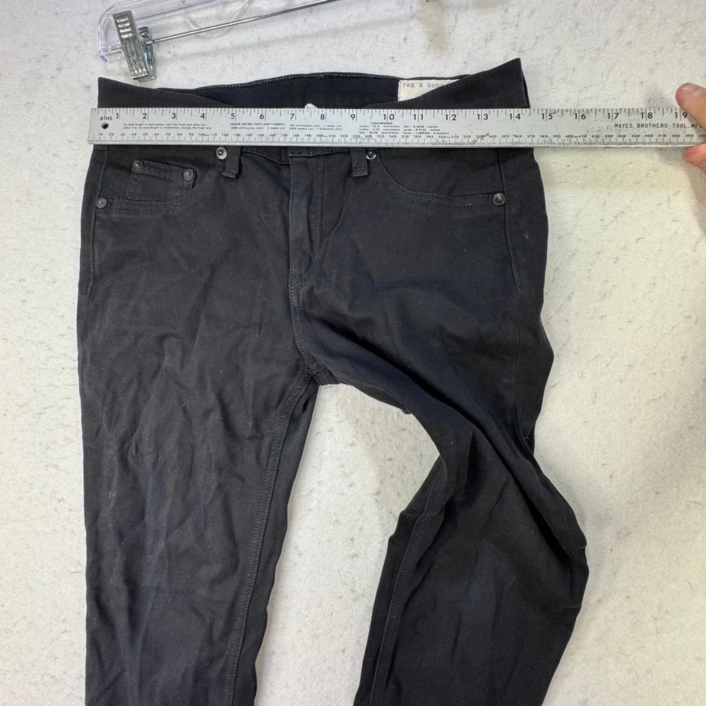 Rag & Bone Skinny Jeans Women 28 Black Plush Raw Hem W1503O163 Minimalist Edgy